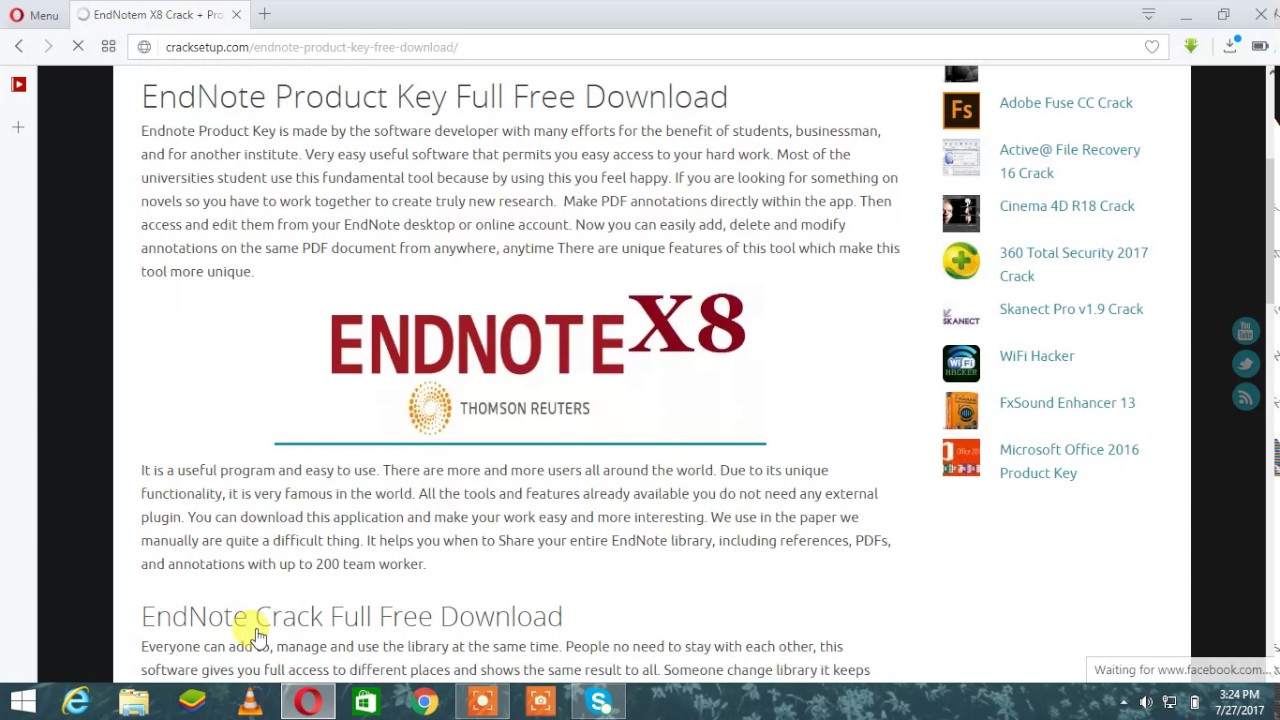 purpose of endnote software